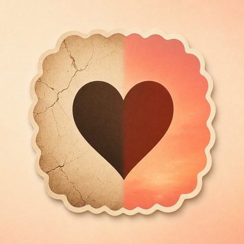 Revivelia illustration: a portrait going from sepia to warm colour